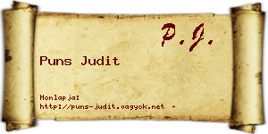 Puns Judit névjegykártya